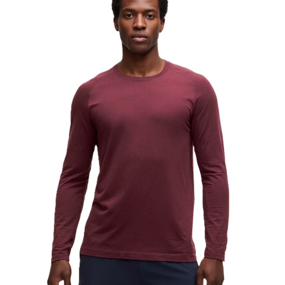 NWT LULULEMON Mens Metal Vent Long Sleeve Deep Luxe Garnet Red Size M $88 Retai